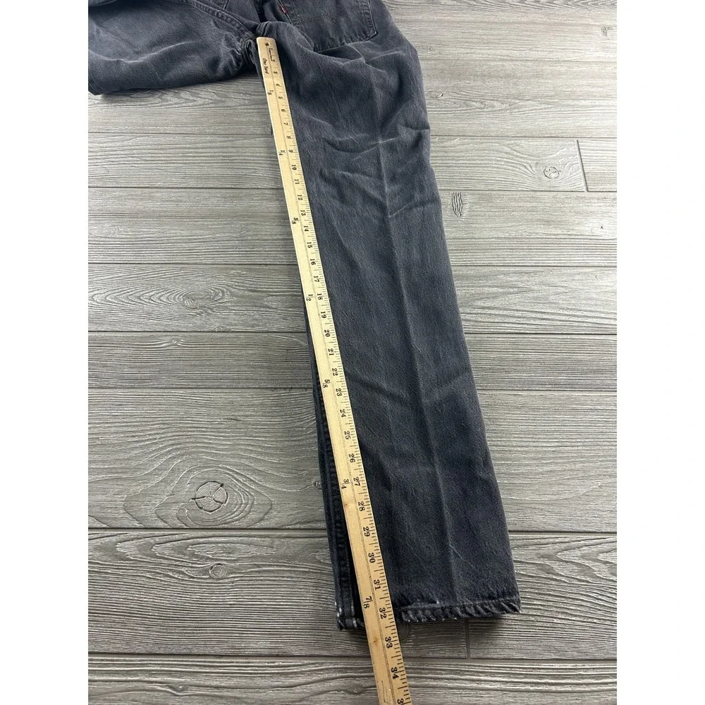 VTG USA Levis Jeans Mens 31x34 Black Denim Regular Straight Grunge Button Fly